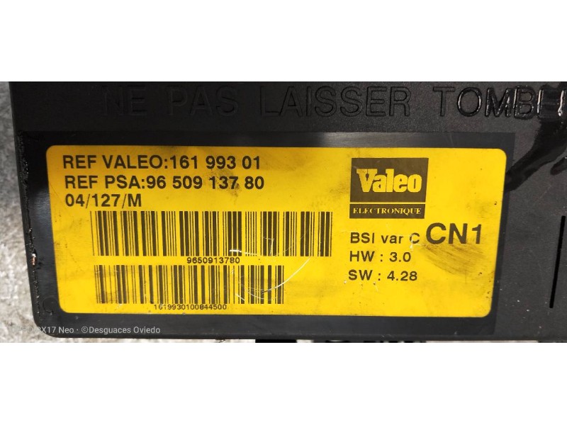 Recambio de caja reles / fusibles para citroen xsara berlina 1.6 16v satisfaction referencia OEM IAM 9650913780 16199301 