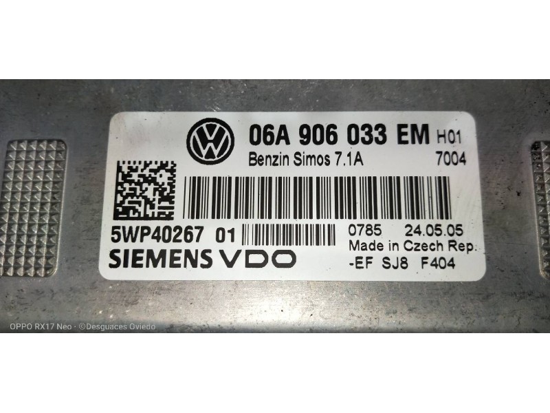 Recambio de centralita motor uce para volkswagen golf v berlina (1k1) highline referencia OEM IAM 5WP4026701 06A906033EM 