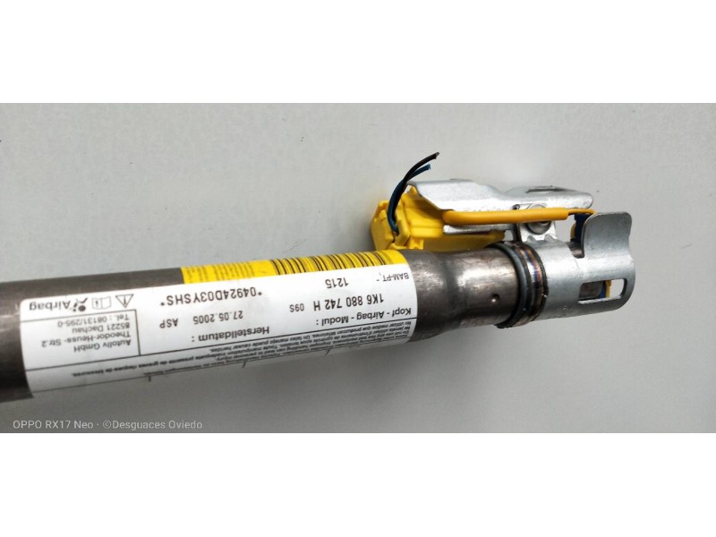 Recambio de airbag cortina delantero derecho para volkswagen golf v berlina (1k1) highline referencia OEM IAM 1K6880742H  