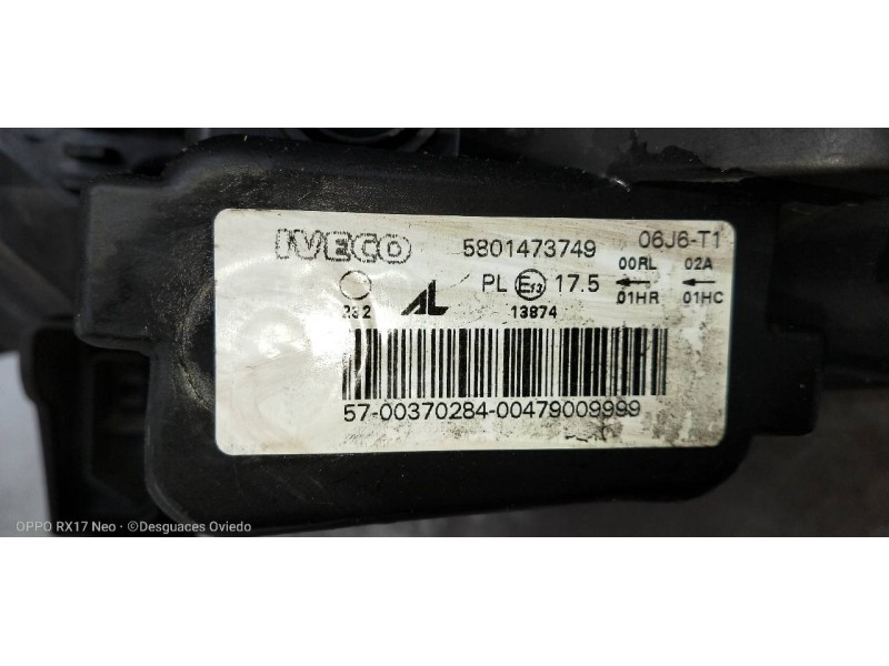 Recambio de faro derecho para iveco daily furgón fg h2 33 s ... v batalla 3520 referencia OEM IAM 5801473749  