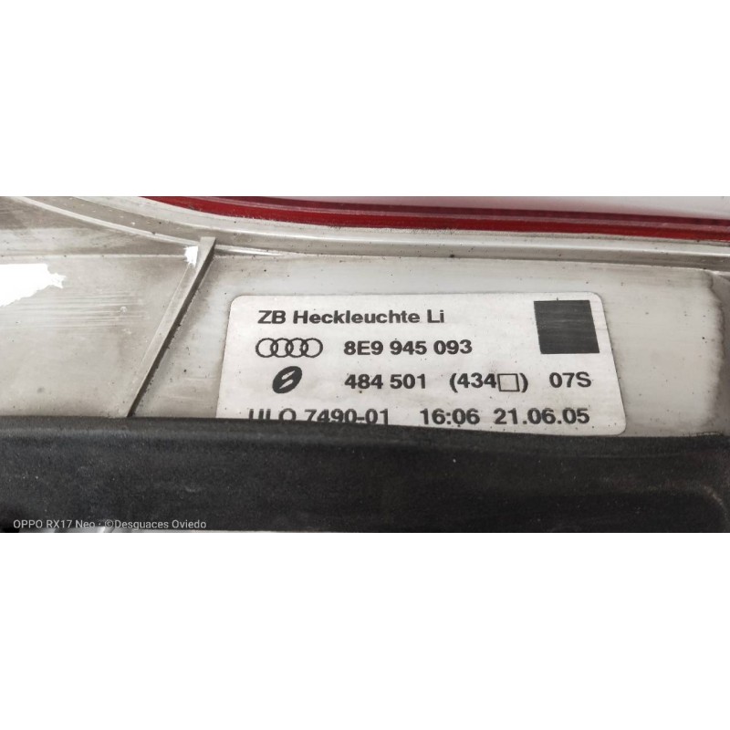 Recambio de piloto trasero izquierdo interior para audi a4 avant (8e) 2.0 tdi referencia OEM IAM 8E9945093  