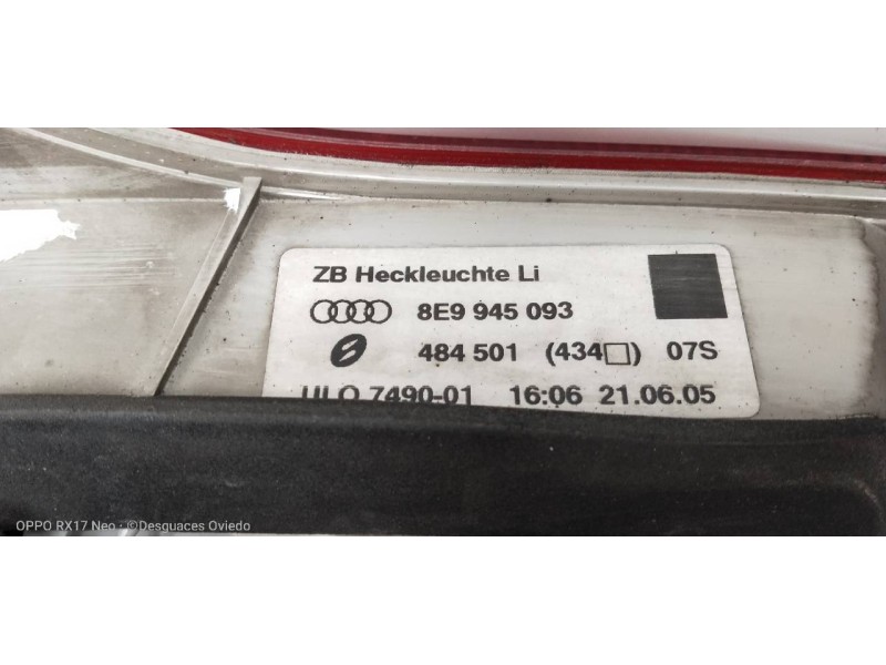 Recambio de piloto trasero izquierdo interior para audi a4 avant (8e) 2.0 tdi referencia OEM IAM 8E9945093  