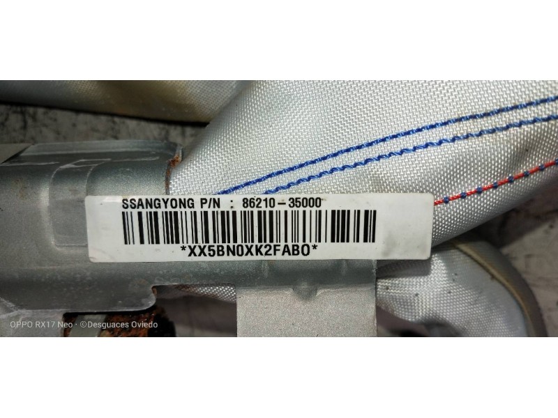 Recambio de airbag cortina delantero izquierdo para ssangyong tivoli crystal 4x2 referencia OEM IAM 8621035000  