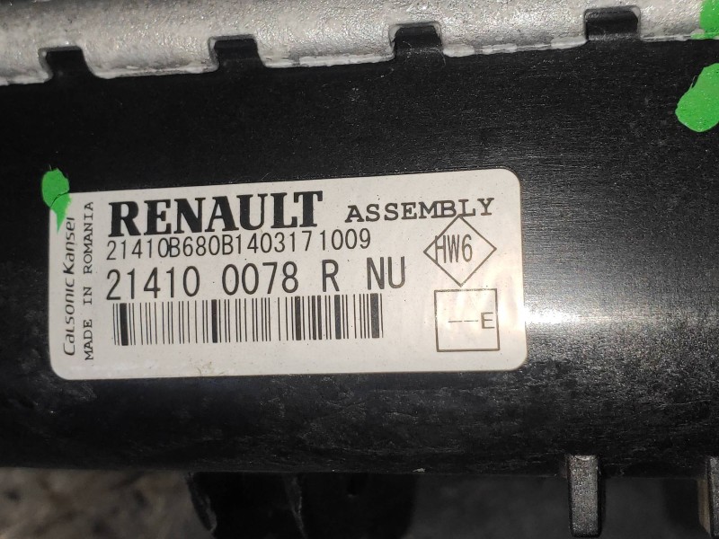 Recambio de radiador agua para dacia duster ii comfort referencia OEM IAM 214100078R  