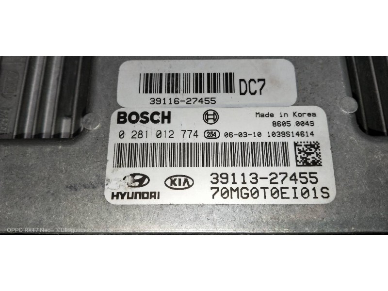 Recambio de centralita motor uce para kia magentis active referencia OEM IAM 0281012774 3911327455 3911627455