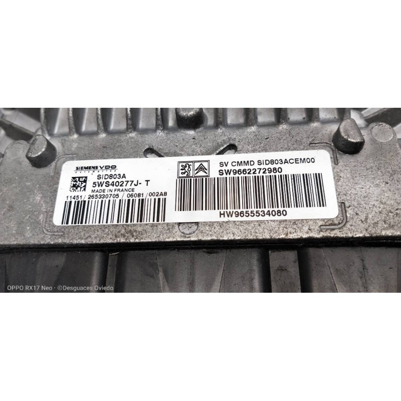 Recambio de centralita motor uce para peugeot 307 break / sw (s1) sw referencia OEM IAM 5WS40277JT SW9662272980 HW9655534080