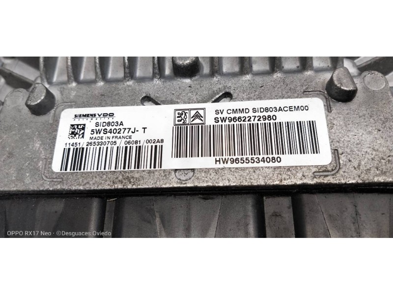 Recambio de centralita motor uce para peugeot 307 break / sw (s1) sw referencia OEM IAM 5WS40277JT SW9662272980 HW9655534080