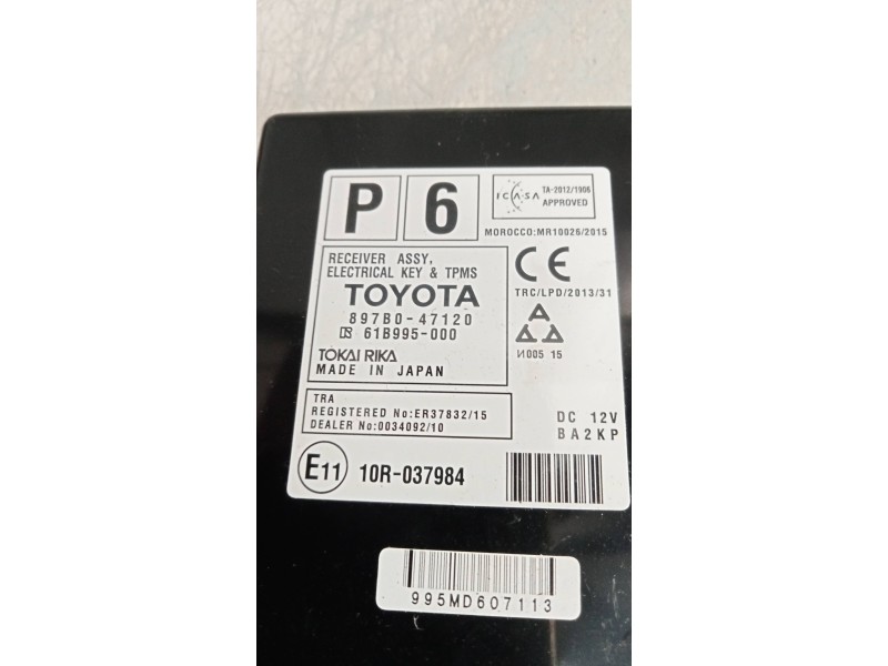 Recambio de modulo electronico para toyota prius+ advance referencia OEM IAM 897B047120 61B995000 