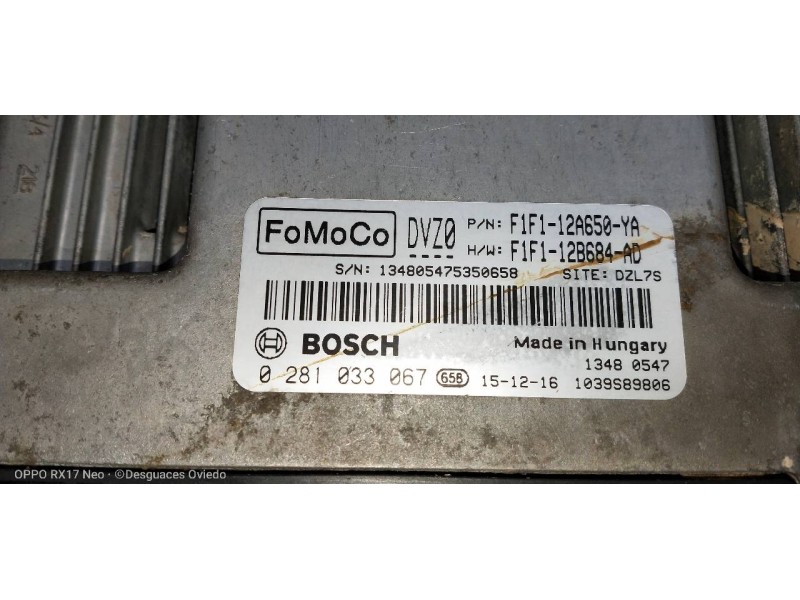 Recambio de centralita motor uce para ford focus lim. titanium referencia OEM IAM 0281033067 F1F112A650YA F1F112B684AD 