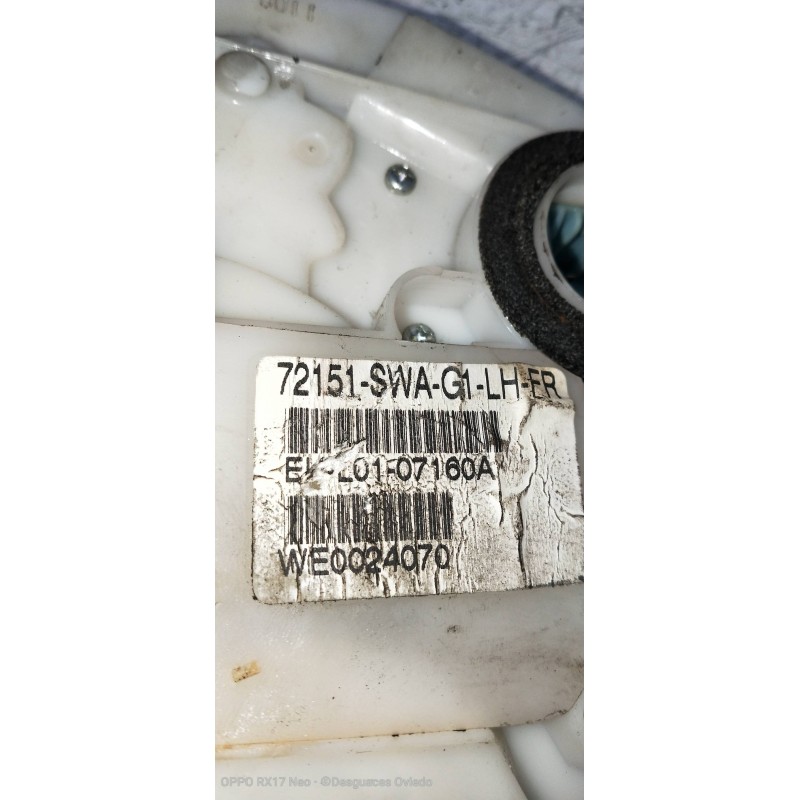 Recambio de motor cierre centralizado delantero izquierdo para honda cr-v (re) comfort referencia OEM IAM 72151SWAG1  