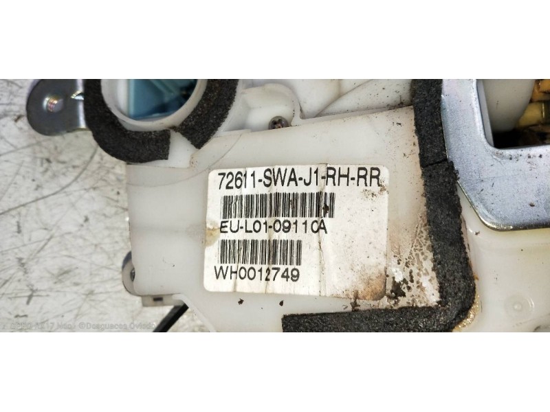 Recambio de motor cierre centralizado trasero derecho para honda cr-v (re) comfort referencia OEM IAM 72611SWAJ1  
