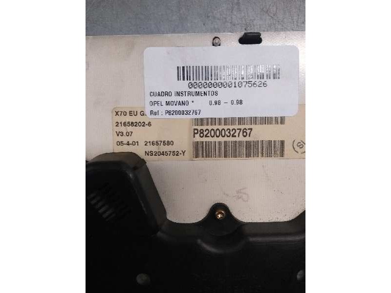Recambio de cuadro instrumentos para opel movano referencia OEM IAM P8200032767 NS2045752Y 