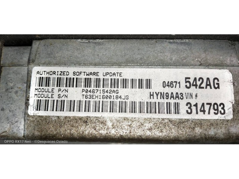 Recambio de centralita motor uce para chrysler pt cruiser (pt) 2.0 classic referencia OEM IAM P04671542AG 04745860 