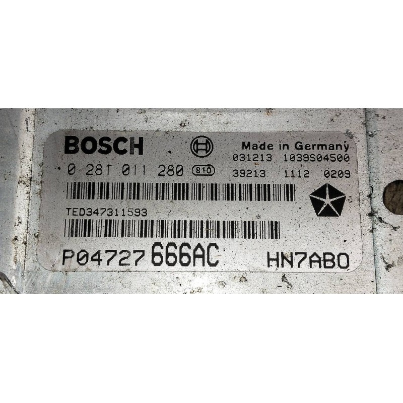 Recambio de centralita motor uce para chrysler voyager (rg) 2.5 crd se referencia OEM IAM 0281011280 P04727666AC 