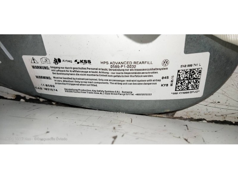 Recambio de airbag cortina delantero izquierdo para volkswagen tiguan (5n2) sport 4motion bmt referencia OEM IAM 5N0880741L  