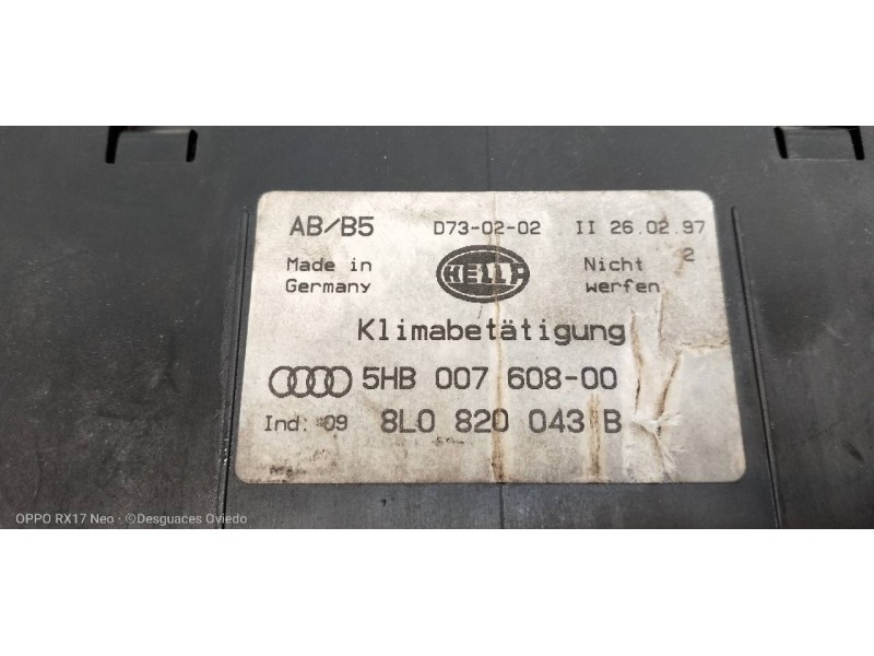 Recambio de mando calefaccion / aire acondicionado para audi a3 (8l) 1.8 20v referencia OEM IAM 8L0820043B 5HB00760800 