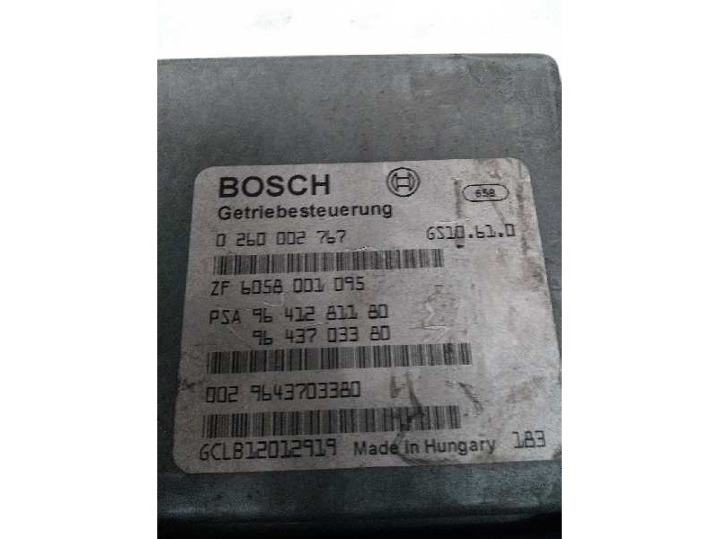 Recambio de centralita cambio automatico para citroen c5 berlina 3.0 v6 cat (xfx / es9j4s) referencia OEM IAM 0260002767 9641281