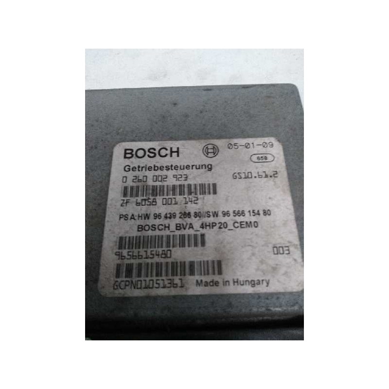 Recambio de centralita cambio automatico para citroen c5 berlina 2.2 hdi fap cat (4hx / dw12ed4) referencia OEM IAM 0260002923 9