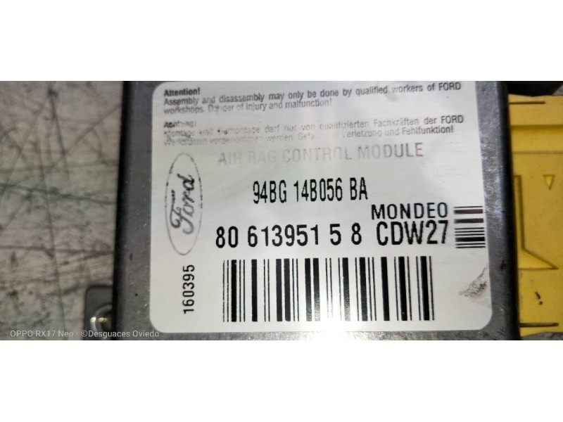 Recambio de kit airbag para ford mondeo berlina/familiar (fd) 1.8 16v cat referencia OEM IAM   