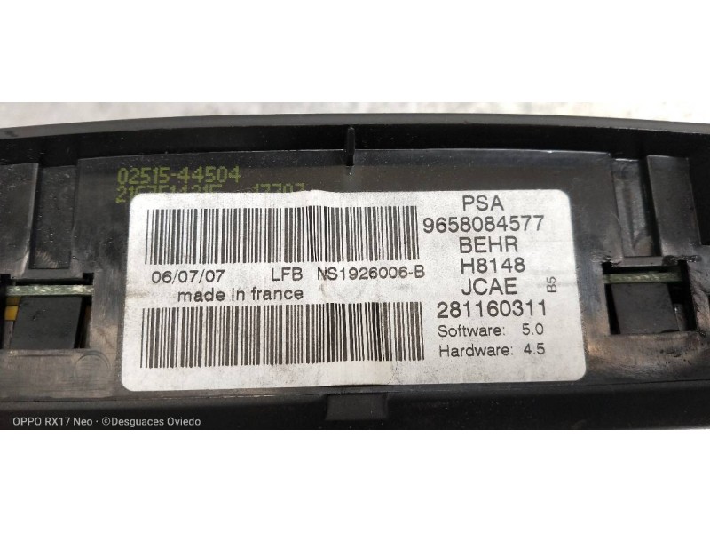 Recambio de mando calefaccion / aire acondicionado para citroen c4 coupe collection referencia OEM IAM 9658084577 NS1926006B 