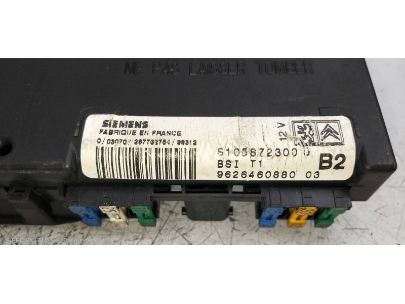 Recambio de caja reles / fusibles para peugeot 206 berlina x-line refri referencia OEM IAM 9626460880 S105872300 BSIT1B2