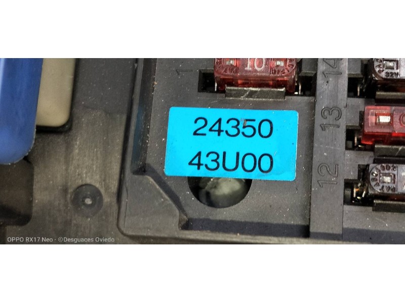Recambio de caja reles / fusibles para nissan maxima qx (a32) 2,0 se (1997) referencia OEM IAM 2435043U00  