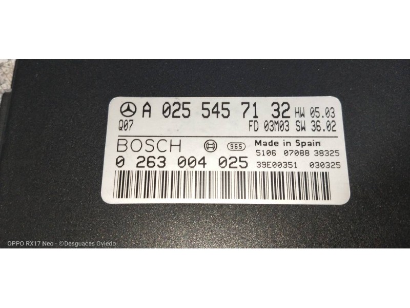 Recambio de modulo electronico para mercedes clase e (w211) berlina e 220 cdi (211.006) referencia OEM IAM 0263004025 A025545713