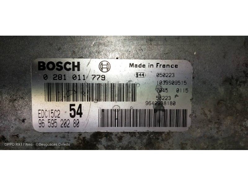 Recambio de centralita motor uce para peugeot 807 st referencia OEM IAM 0281011779 9659520280 