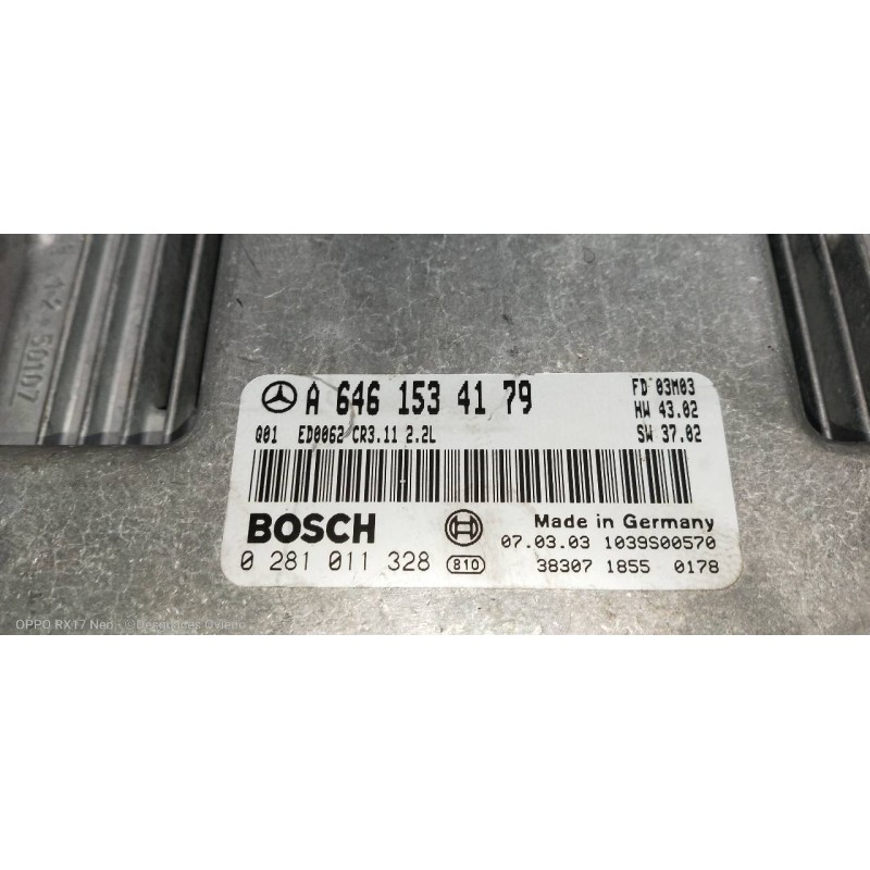 Recambio de centralita motor uce para mercedes clase e (w211) berlina e 220 cdi (211.006) referencia OEM IAM 0281011328 A6461534
