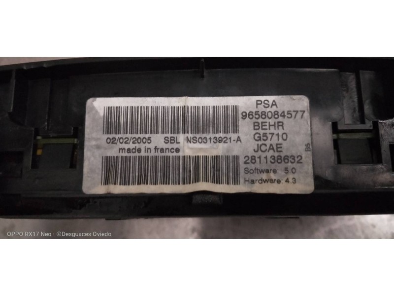 Recambio de mando calefaccion / aire acondicionado para citroen c4 berlina collection referencia OEM IAM 9658084577 281138632 