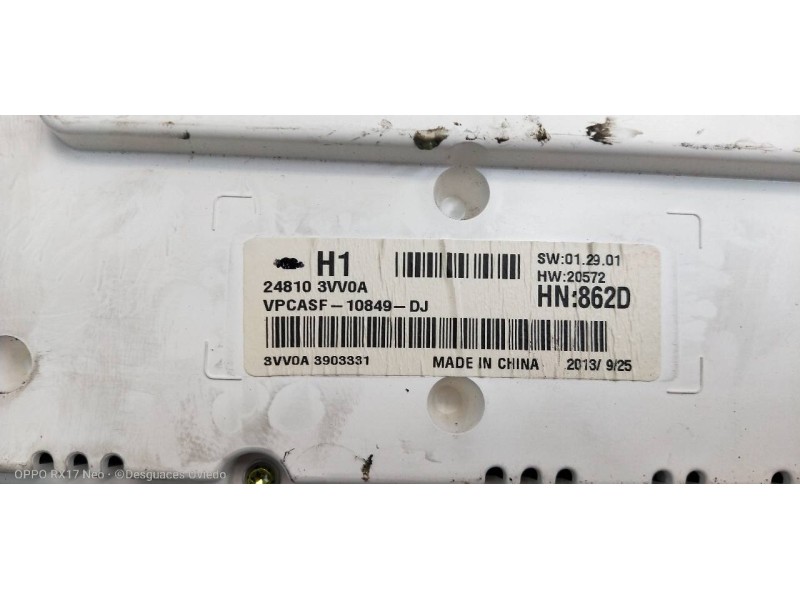 Recambio de cuadro instrumentos para nissan note acenta referencia OEM IAM 248103VV0A 3VV0A3903331 