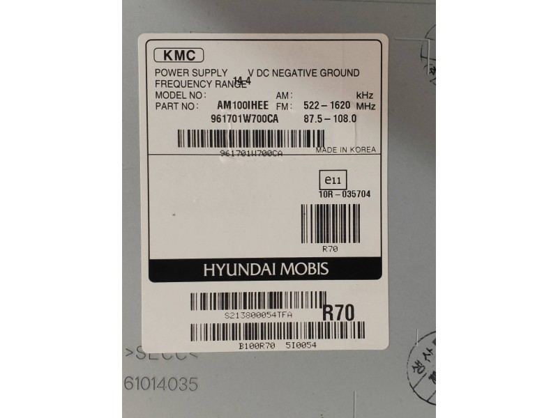 Recambio de sistema audio / radio cd para kia rio basic referencia OEM IAM 961701W700CA  