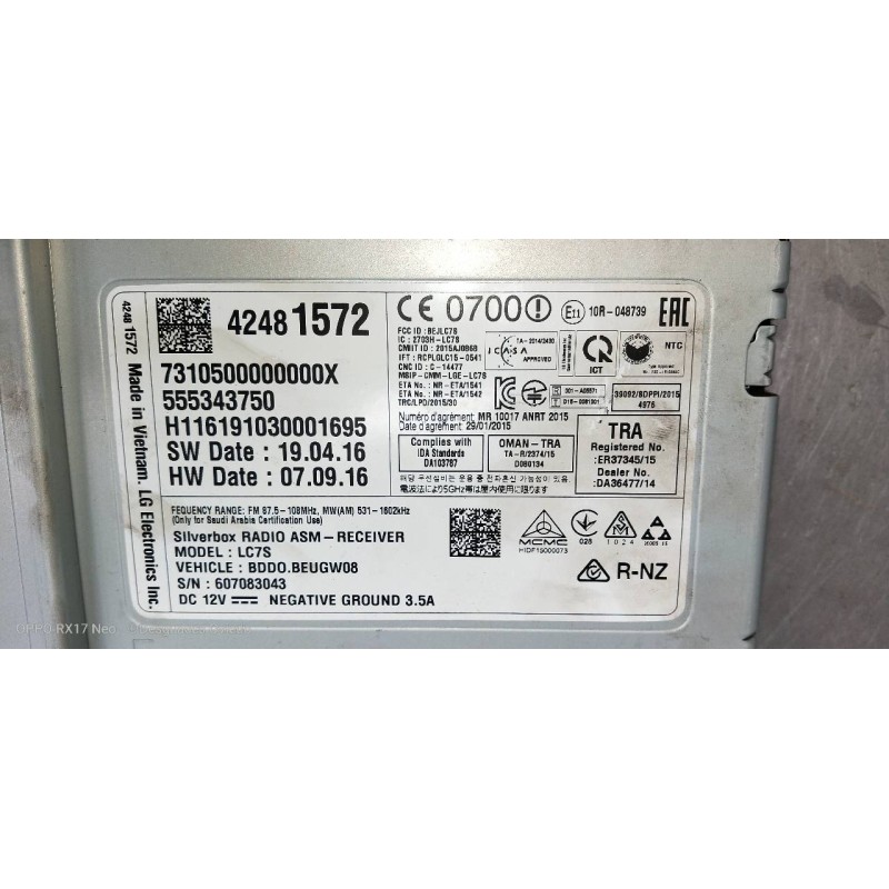 Recambio de modulo electronico para opel astra k lim. 5türig 1.6 cdti dpf referencia OEM IAM 42481572 555343750 