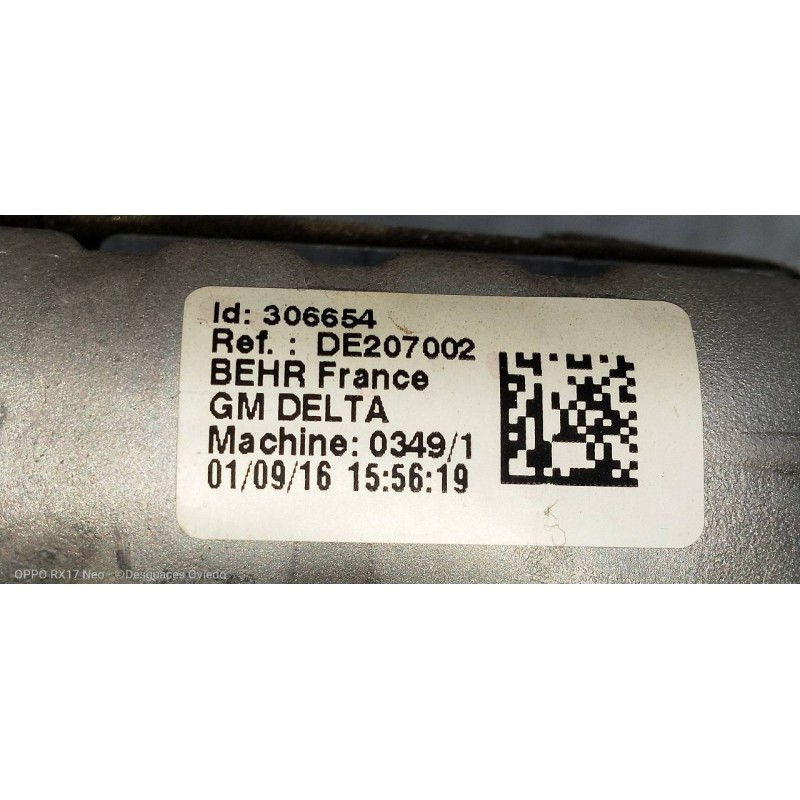 Recambio de radiador calefaccion / aire acondicionado para opel astra k lim. 5türig 1.6 cdti dpf referencia OEM IAM DE207002  