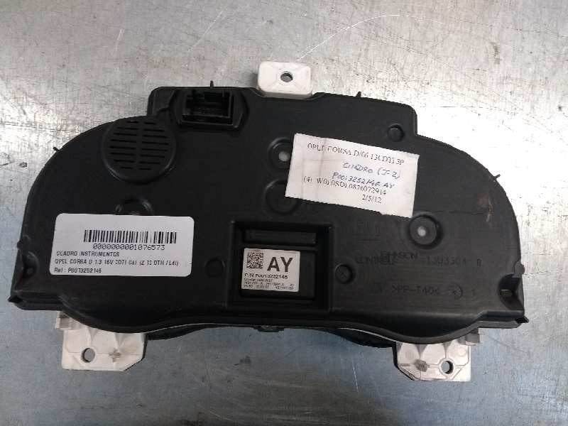 Recambio de cuadro instrumentos para opel corsa d 1.3 16v cdti cat (z 13 dth / l4i) referencia OEM IAM P0013252146 AY  Recambio de cuadro instrumentos para opel corsa d 1.3 16v cdti cat (z 13 dth / l4i) referencia OEM IAM P0013252146 AY