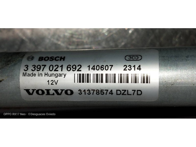 Recambio de motor limpia delantero para volvo v40 basis referencia OEM IAM 31378574 3397021692 