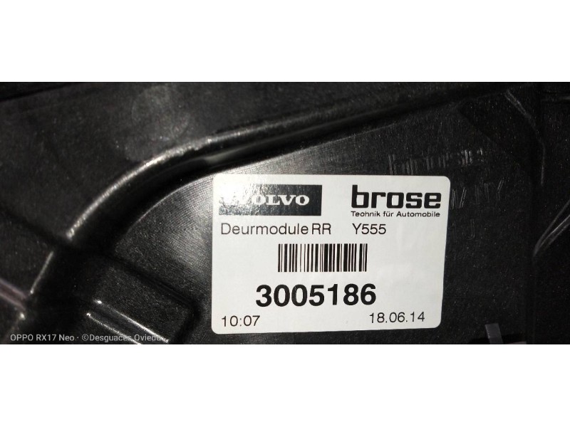 Recambio de elevalunas trasero derecho para volvo v40 basis referencia OEM IAM 3005186  