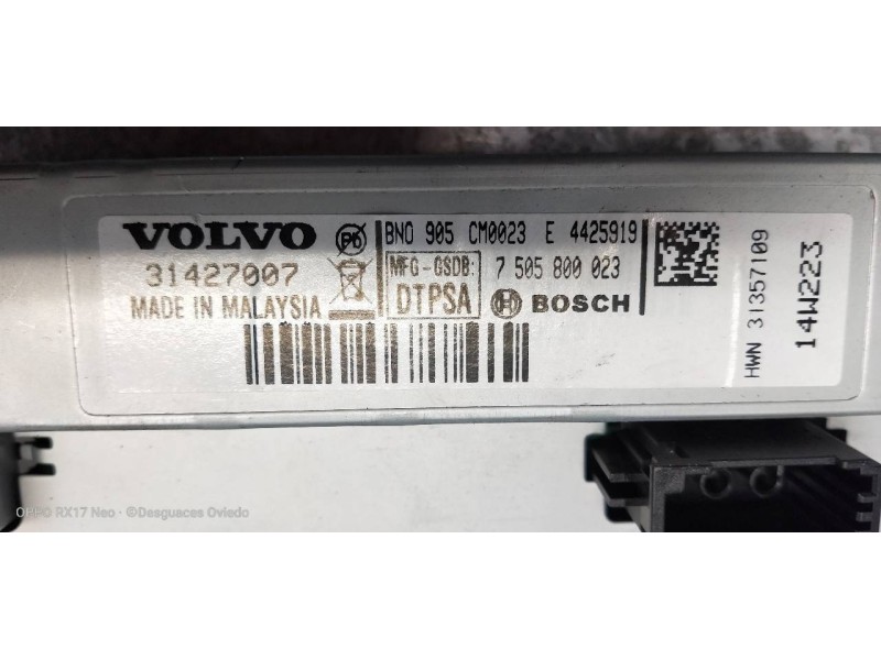 Recambio de pantalla multifuncion para volvo v40 basis referencia OEM IAM 31427007 7505800023 