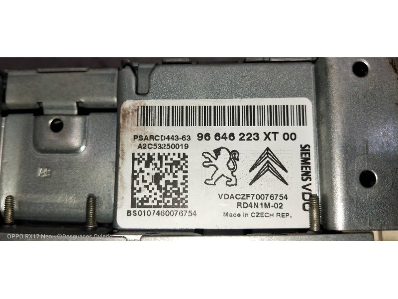 Recambio de sistema audio / radio cd para citroen c4 picasso exclusive referencia OEM IAM 96646223XT A2C53250019 