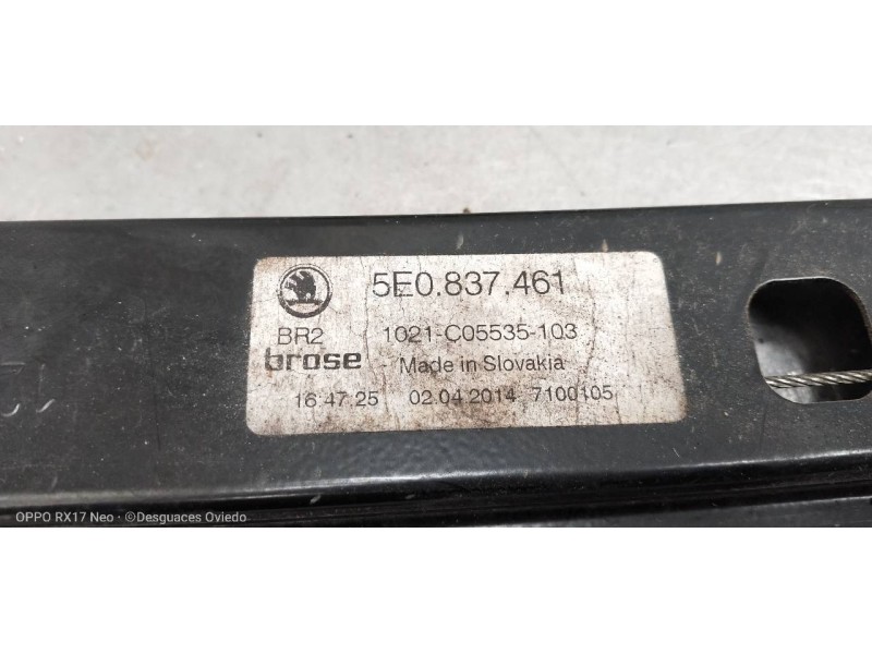 Recambio de elevalunas delantero izquierdo para skoda octavia combi (5e5) ambition referencia OEM IAM 5E0837461  