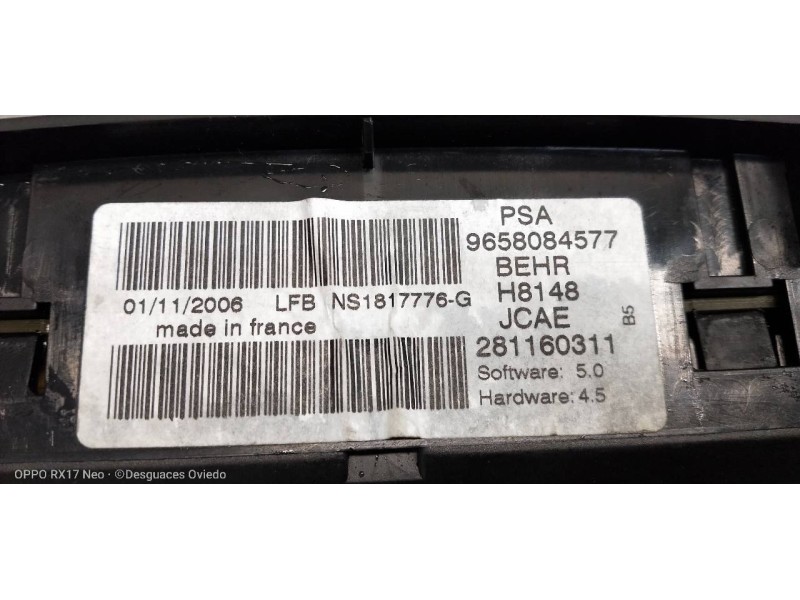 Recambio de mando calefaccion / aire acondicionado para citroen c4 berlina collection referencia OEM IAM 9658084577 281160311 