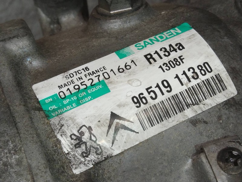 Recambio de compresor aire acondicionado para peugeot 307 break / sw (s1) sw referencia OEM IAM SD7C161308F 9651911380 