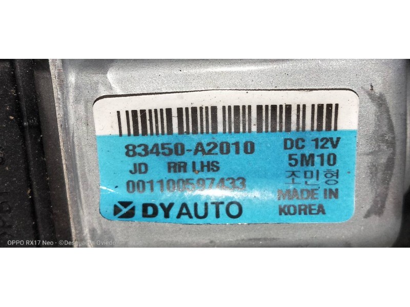 Recambio de elevalunas trasero izquierdo para kia cee´d drive referencia OEM IAM 83470A2341 83450A2010 