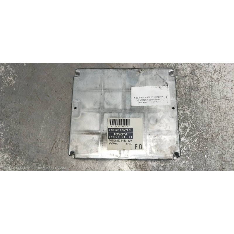 Recambio de centralita motor uce para toyota corolla verso (r1) 2.2 turbodiesel cat referencia OEM IAM MB1758009440 896610F101 