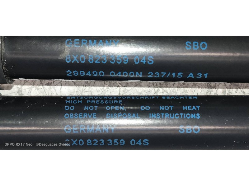 Recambio de amortiguadores capo para audi a1 sportback (8xf) attraction referencia OEM IAM 8X0823359  