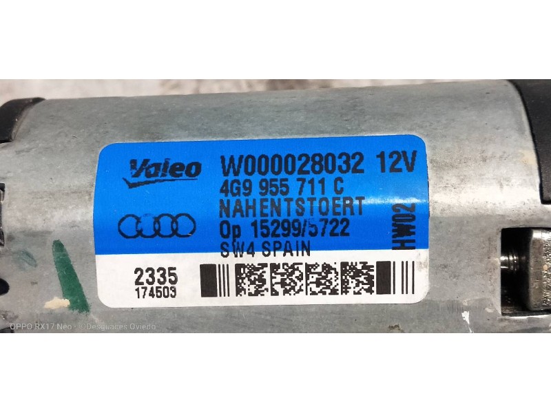 Recambio de motor limpia trasero para audi a1 sportback (8xf) attraction referencia OEM IAM 4G9955711C W000028032 