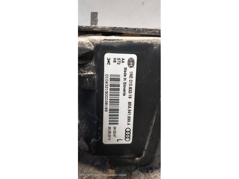 Recambio de faro antiniebla izquierdo para audi a1 sportback (8xf) attraction referencia OEM IAM 8XA941699A 1NE01083219 