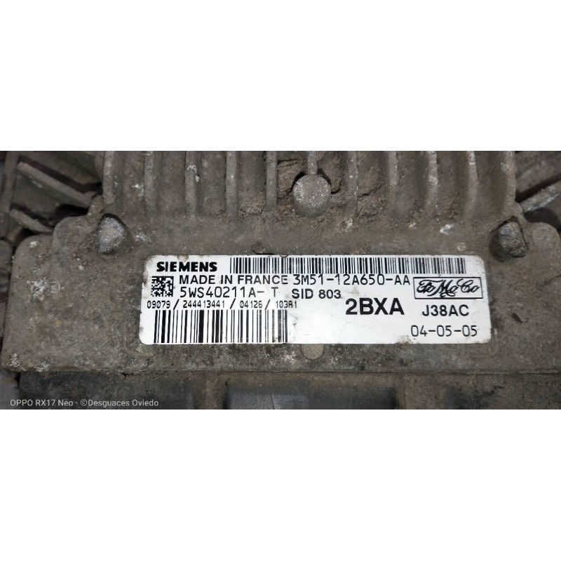 Recambio de centralita motor uce para ford focus c-max (cap) ghia (d) referencia OEM IAM 3M5112A650AA 5WS40211AT 