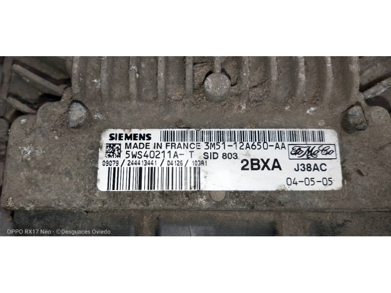 Recambio de centralita motor uce para ford focus c-max (cap) ghia (d) referencia OEM IAM 3M5112A650AA 5WS40211AT 