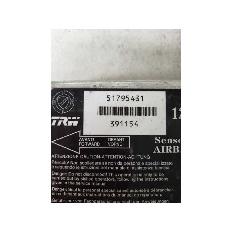 Recambio de centralita airbag para fiat grande punto (199) 1.3 16v multijet active (55kw) referencia OEM IAM 51795431 391154 005